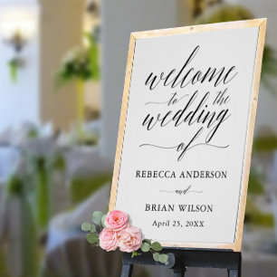 Poster Sinal de Boas-vindas do Script Elegante com Letra 