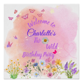 Pôster Sinal de Boas-vindas do segundo aniversário "Dois