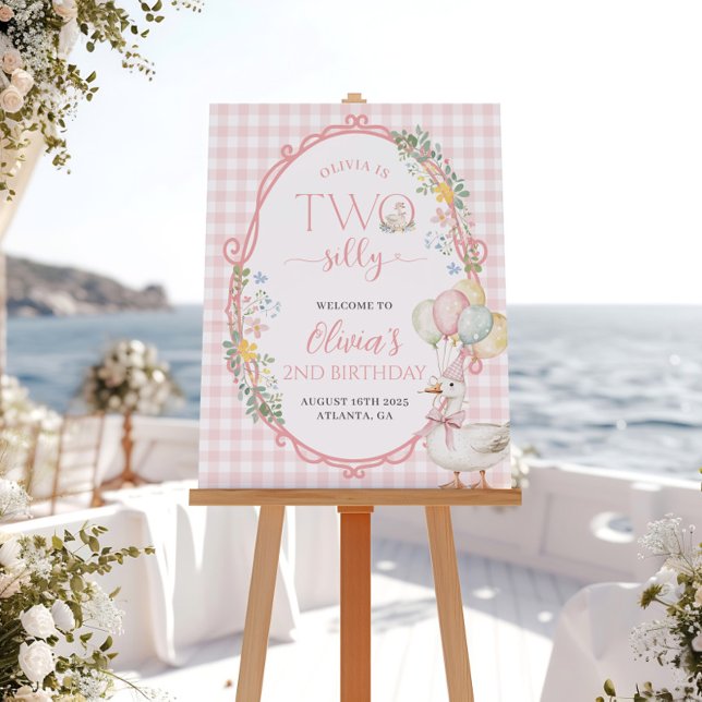 Pôster Sinal de boas-vindas do segundo aniversário Goose  (Criador carregado)