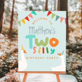 Pôster Sinal de boas-vindas do segundo aniversário Goose 