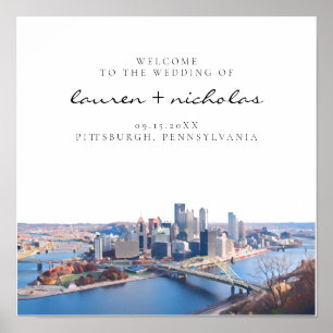 Poster Sinal de Boas-vindas do Skyline em Pittsburgh