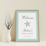 Poster Sinal de boas-vindas do Starfish do Mint e do Mari<br><div class="desc">Sinal de boas-vindas de chá de panela personalizado projetado para corresponder aos nossos convites de Starfish de Casa e Marinho.</div>