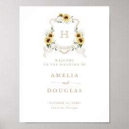 Poster Sinal de boas-vindas do Sunflower Hydrangea Crest