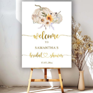 Poster Sinal de boas-vindas do Sunflower Pumpkin Daisy Ch