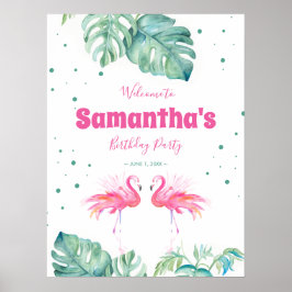 Poster Sinal de boas-vindas do Tropical Flamingo
