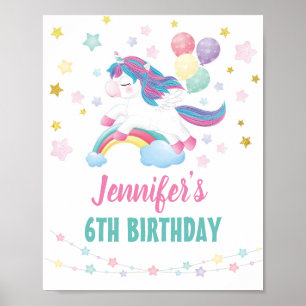 Poster Sinal de boas-vindas do Unicorn Festa de aniversár