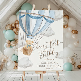 Poster Sinal de Boas-Vindas do Urso de Teddy Primeiro Ani