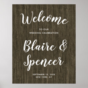 Poster Sinal de Boas-vindas do Velho Casamento de Madeira