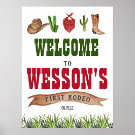 Poster Sinal de boas-vindas do Western Cowboy Rodeo