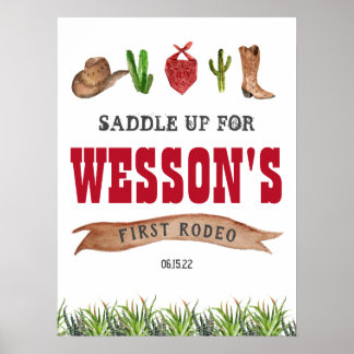 Poster Sinal de boas-vindas do Western Cowboy Rodeo