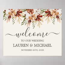Sinal de boas-vindas do Wildflower Wedding