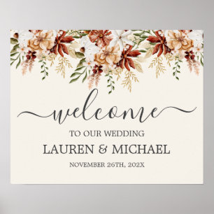 Poster Sinal de boas-vindas do Wildflower Wedding