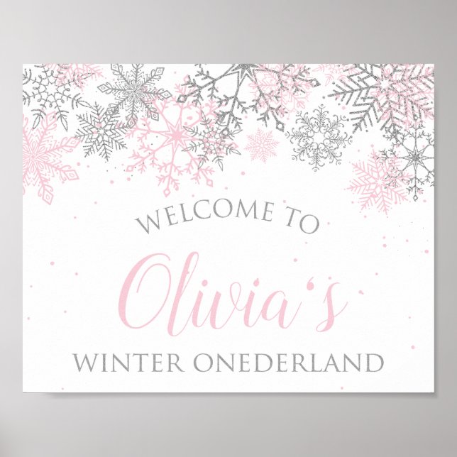 Poster Sinal de boas-vindas do Winter ONEderland (Frente)