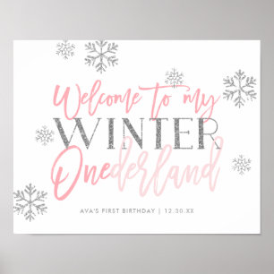 Poster Sinal de boas-vindas do Winter ONEderland Silver G