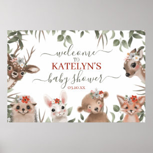 Poster Sinal de Boas-vindas dos Animais da Floresta