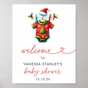 Poster Sinal de boas-vindas dos Papais noeis de Natal Hol