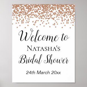 Poster Sinal de Boas-Vindas em Rose Gold - Sinal de Chuva