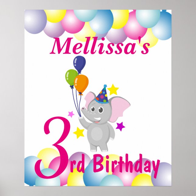 Pôster Sinal de boas-vindas Festa de aniversário temática (Frente)