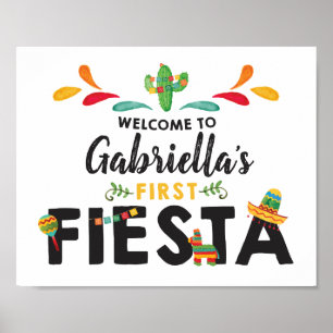 Poster Sinal de Boas-vindas Fiesta First Birthday