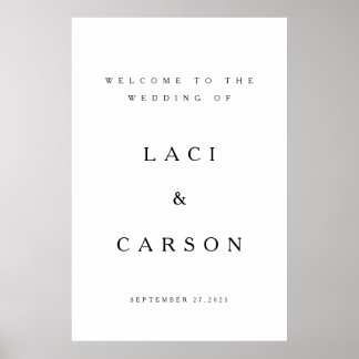 Poster Sinal de Boas-Vindas Minimalista para Casamento –