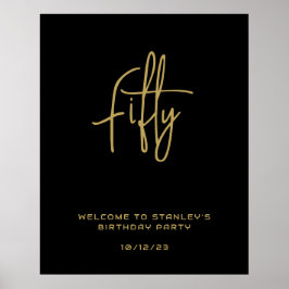 Poster Sinal de Boas-vindas Mínimo Dourado 500