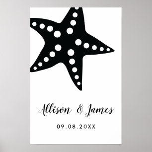 Poster Sinal de boas-vindas moderno do casamento da
