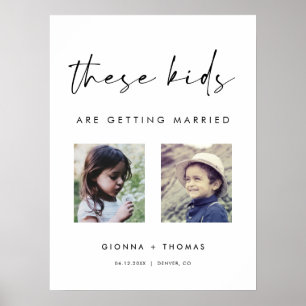 Poster Sinal de Boas-Vindas para Casamento de Crianças