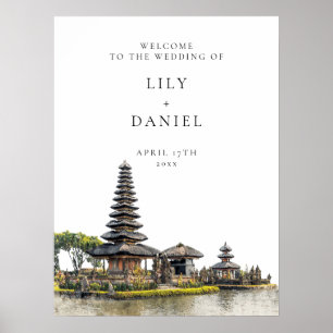 Poster Sinal de Boas-Vindas para Casamento em Bali