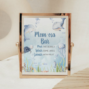 Poster Sinal de Boas-Vindas para Chá de Bebê Azul Sob o M