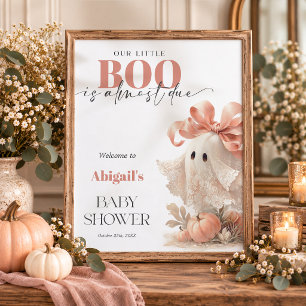 Poster Sinal de Boas-Vindas para Chá de Bebê do Fantasma