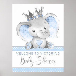 Poster Sinal de Boas-Vindas para Chá de Bebê do Príncipe