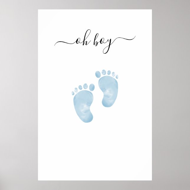 Poster Sinal de Boas-Vindas para Chá de Bebê Menino Pés d (Frente)