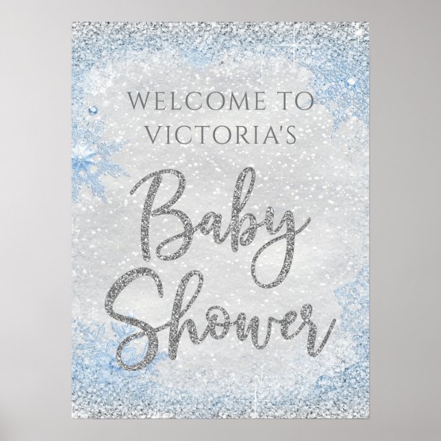 Poster Sinal de Boas-Vindas para Chá de Bebê Natal Encant (Frente)