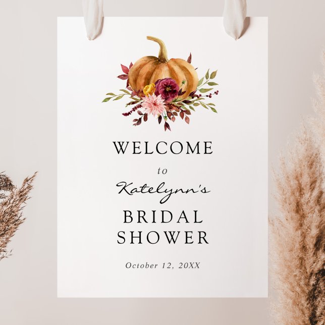 Poster Sinal de Boas-Vindas para Chá de Noiva com Florais (Criador carregado)