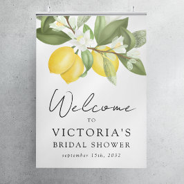 Poster Sinal de Boas Vindas para Chá de Noiva com Limões 