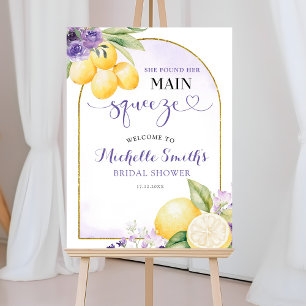 Poster Sinal de Boas-Vindas para Chá de Noiva com Limonad