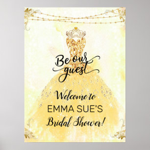 Poster Sinal de Boas-vindas para Chá de Noiva da Princesa