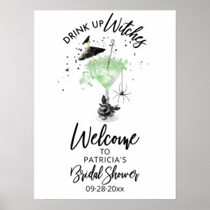 Poster Sinal de boas-vindas para Chá de Noiva das Bruxas,