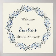 Sinal de boas-vindas para chá de noiva floral marf