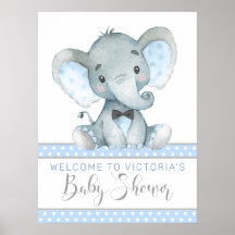 Sinal de Boas-Vindas para Chás de Bebê com Elefant
