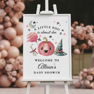 Poster Sinal de Boas-Vindas para Chás de Bebê da Abóbora