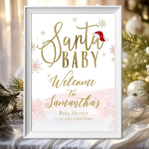 Poster Sinal de Boas-Vindas para Chás de Bebê de Natal Ba
