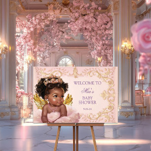 Poster Sinal de Boas-Vindas para Chás de Bebê de Princesa