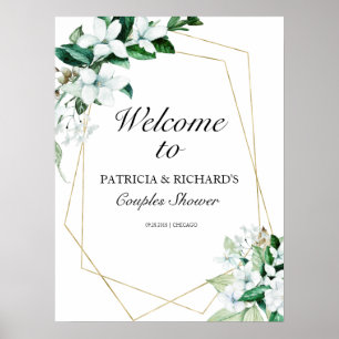 Poster Sinal de Boas-Vindas para Chuveiro de Casais com G