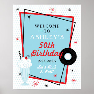 Poster Sinal de Boas-Vindas para Festa de Aniversário Soc