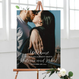 Poster Sinal de boas-vindas para festa de noivado com fot