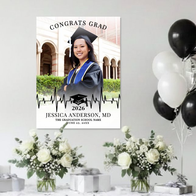 Poster Sinal de Boas-Vindas para Foto de Formatura da Fac (Medical School Graduation Photo Welcome Sign)