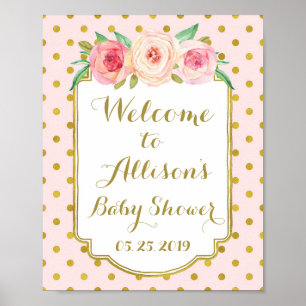 Poster Sinal de boas-vindas personalizado de pontos Doura