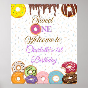 Poster Sinal de boas-vindas personalizado do primeiro ani