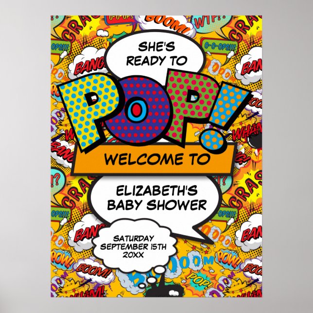 Poster Sinal de boas-vindas pronto para o Chá de fraldas (Frente)